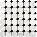 Mosaïque en marbre, 30,5x30,5 cm, Nero Marquina