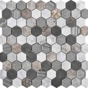 Mosaïque en pierre, 30x28,5 cm, Hexagona, Mix light stone