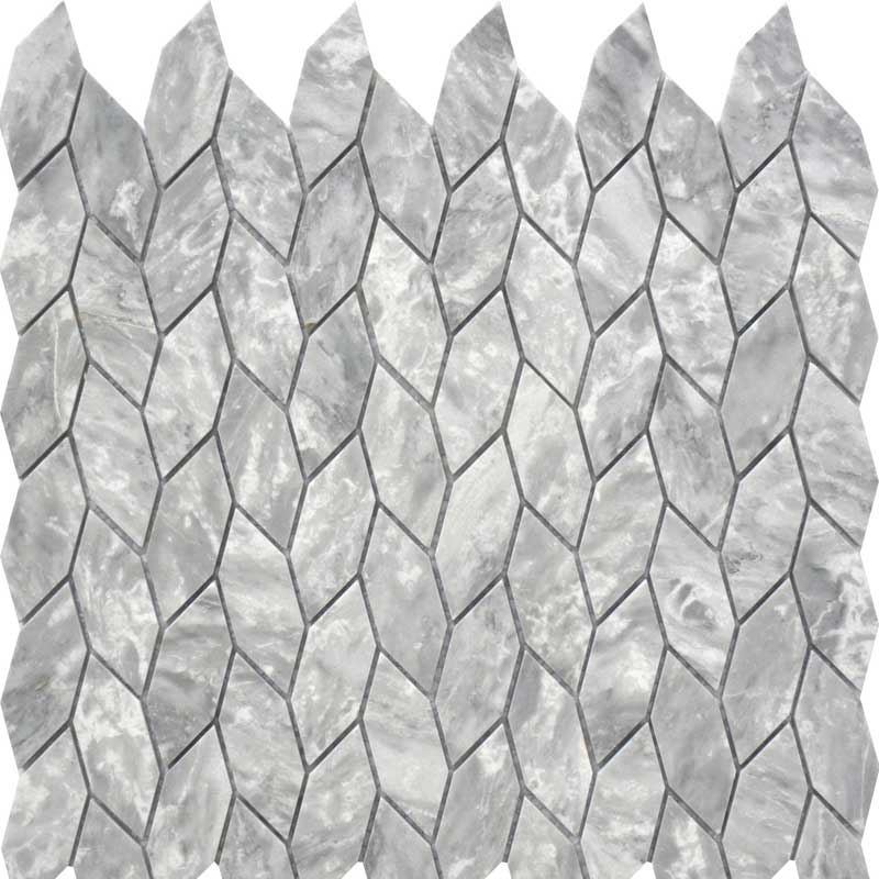 Mosaïque en pierre, 31.5x33 cm, Tressia, gris clair