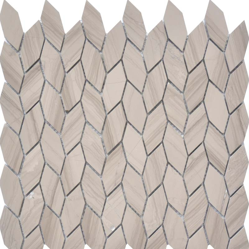 Mosaïque en pierre, 31.5x33 cm, Tressia, beige