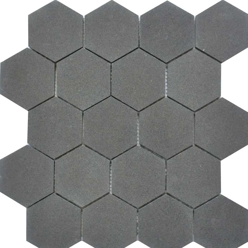 Mosaïque en pierre, 30x33 cm, Hexagona, gris anthracite