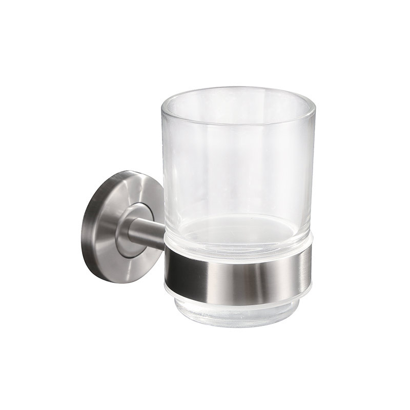 Porte-verre avec support mural en inox brossé, Steel