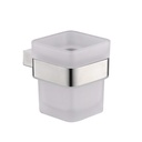 Porte-verre avec support mural en inox brossé, Quadra-Steel