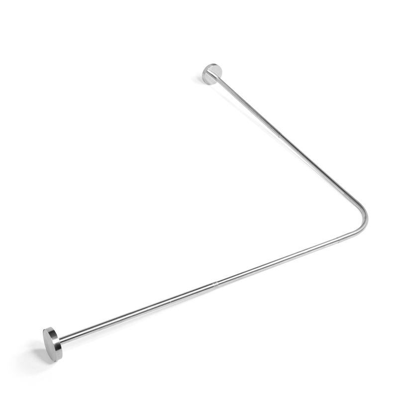 Barre extensible 70x70 à 90x90 cm, en angle, pour rideau de douche, chrome