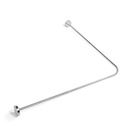 Barre extensible 70x70 à 90x90 cm, en angle, pour rideau de douche, chrome
