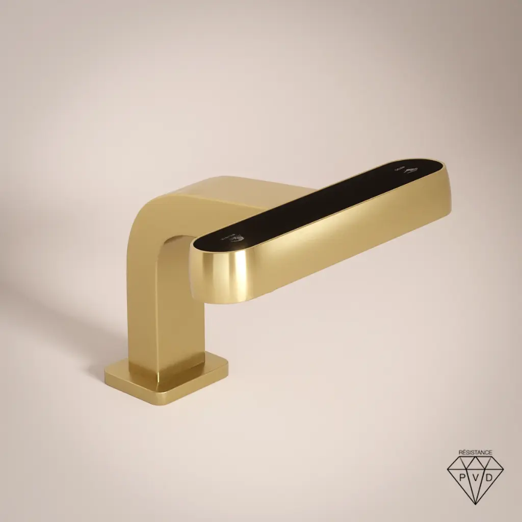 Robinet Electronique + Distributeur de savon sur plage, Doré Mat, Orly