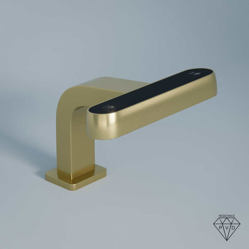 Robinet Electronique + Distributeur de savon sur plage, Doré Mat, Orly