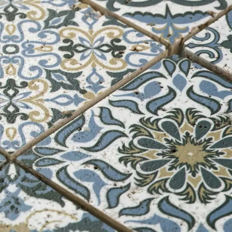 Mosaïque en pierre, 30x30 cm, Décor Ethnic, Décor Rococo