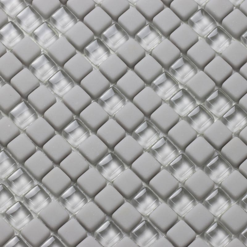 Mosaïque verre et cristal gris, 30,5x30,5 cm, City Gris