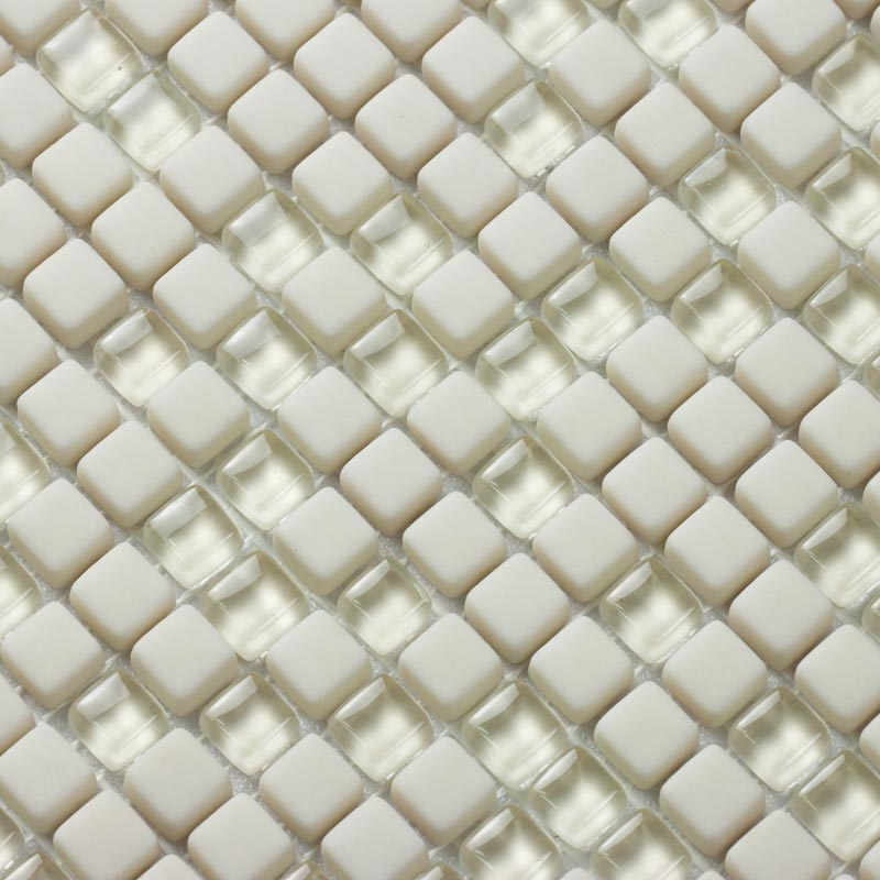 Mosaïque verre et cristal beige, 30,5x30,5 cm, City Beige
