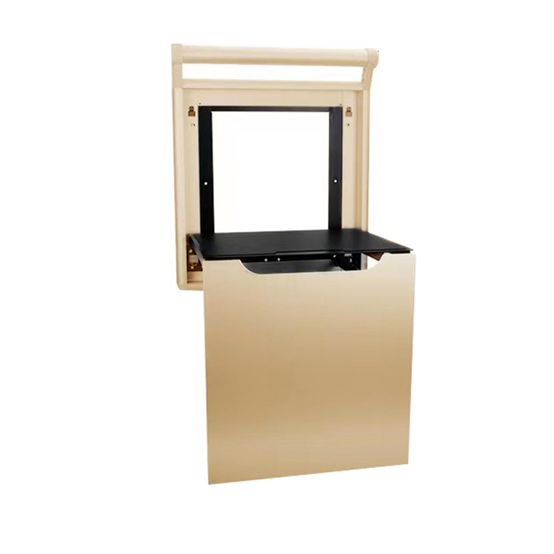 Siège de douche repliable avec poignée, Doré mat