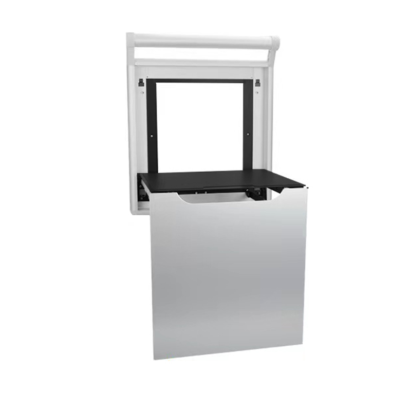 Siège de douche repliable avec poignée, Inox brossé