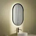 Miroir 50x80 cm LED avec cadre laqué noir mat, Corcega