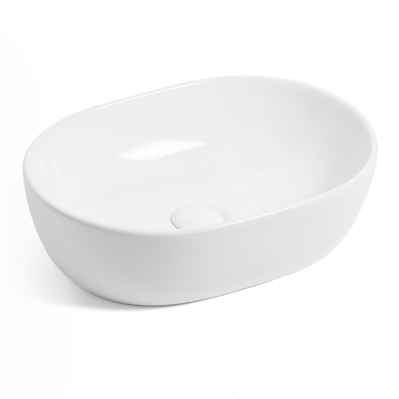 Monaco, Vasque Céramique, Blanc Brillant, 48x35x14CM