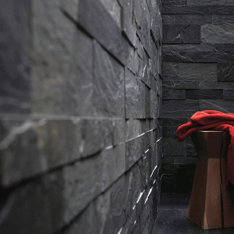 Pierre de parement auto-adhésive, 15 x 60 cm, Moscow Sesame Black