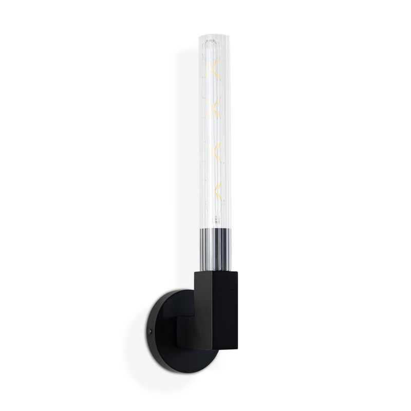 Applique murale 47 cm noir mat, Tube