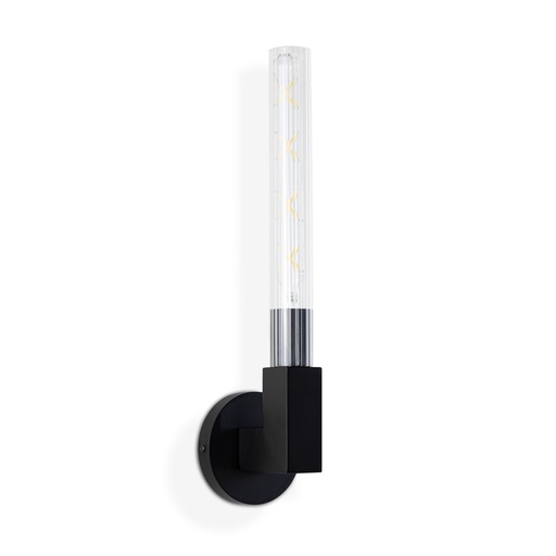 Applique murale 47 cm noir mat, Tube