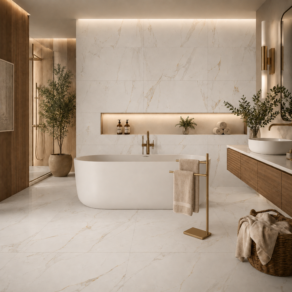 Carrelage sol et mur 60x120 cm 9mm Acero White Mat