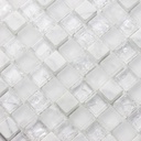 Mosaïque verre et cristal blanche, 30,5x30,5 cm, City Mix White