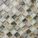 Mosaïque verre et cristal taupe, 30,5x30,5 cm, City Mix Brown