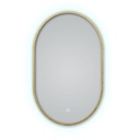 Miroir 50x80 cm lumineux avec cadre en métal finition laiton, Oblong