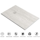 Receveur de douche, 90 x140,  160, 200cm, aspect Travertin, Nuance