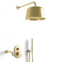 Composition bain douche thermostatique encastrée doré brossé, Châtelet