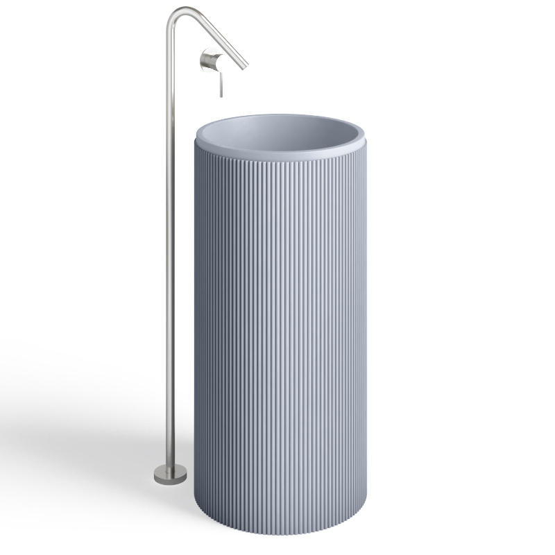 Lavabo à poser béton, 40x85 cm, Gris clair, Totem