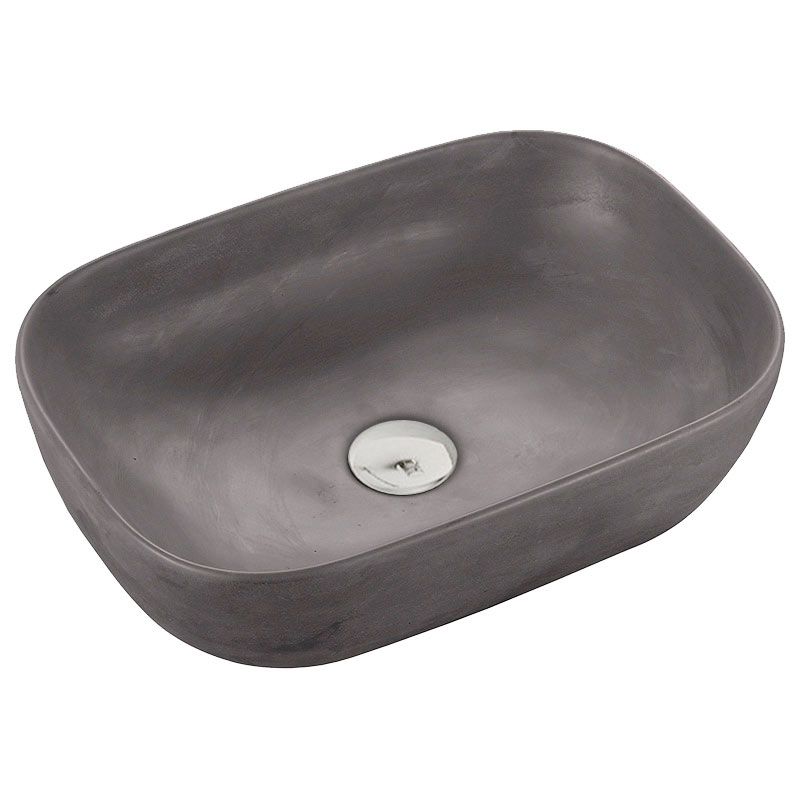 Vasque béton, 45,5x33 cm, gris anthracite, Quota