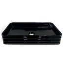 Vasque à poser rectangulaire, céramique, noir brillant - 68 x 38 cm, Strip