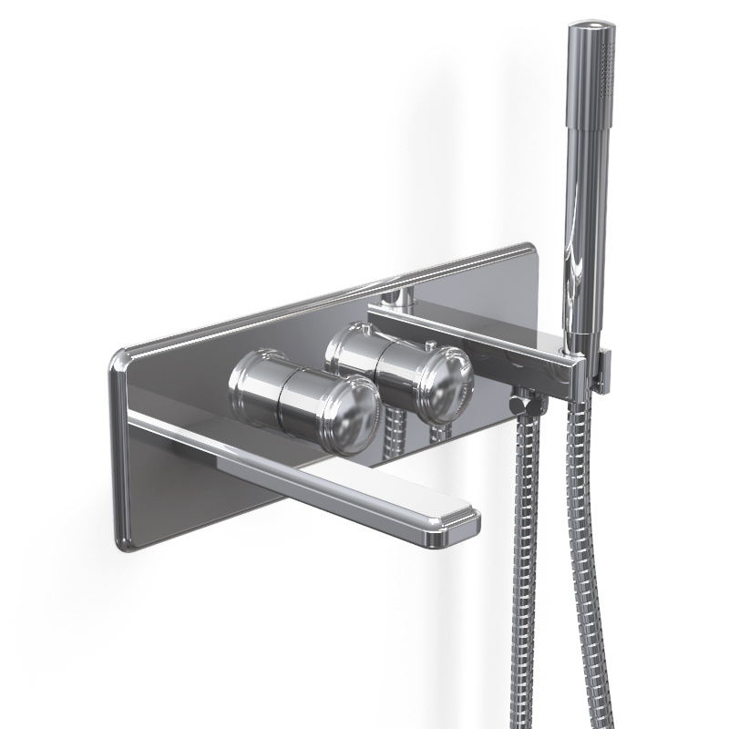 Mitigeur thermostatique bain-douche encastré, chromé, Monceau