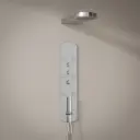 Silk, panneau de douche encastré hydromassant et leds, thermostatique, acier inoxydable