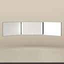 Miroir Triptyque à Led, Supports Hauteur Réglable, Noir Mat