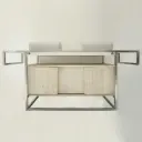 Meuble salle de bains en bois massif 185 cm, double vasque, Atelier