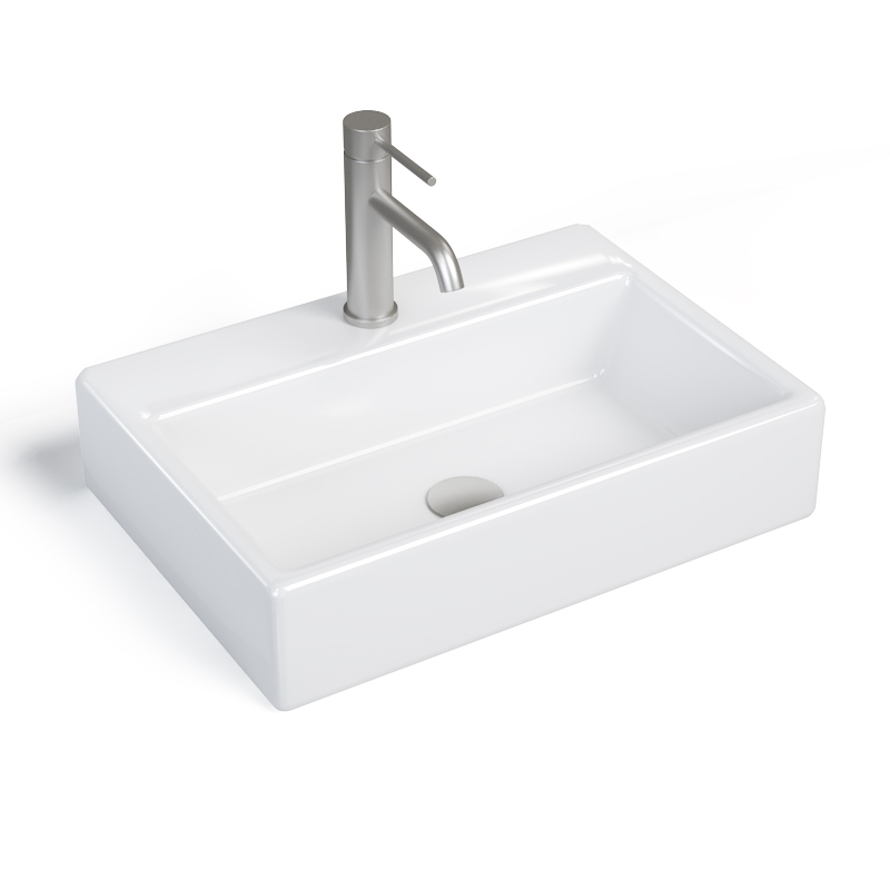 Vasque à poser 51x36 cm rectangulaire avec plage, Pure