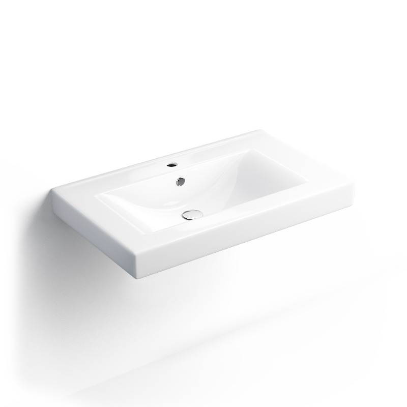 Lavabo suspendu, céramique, 80 x 47,5 cm
