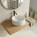 Vasque à poser 41 cm ronde, blanc brillant céramique, Pure