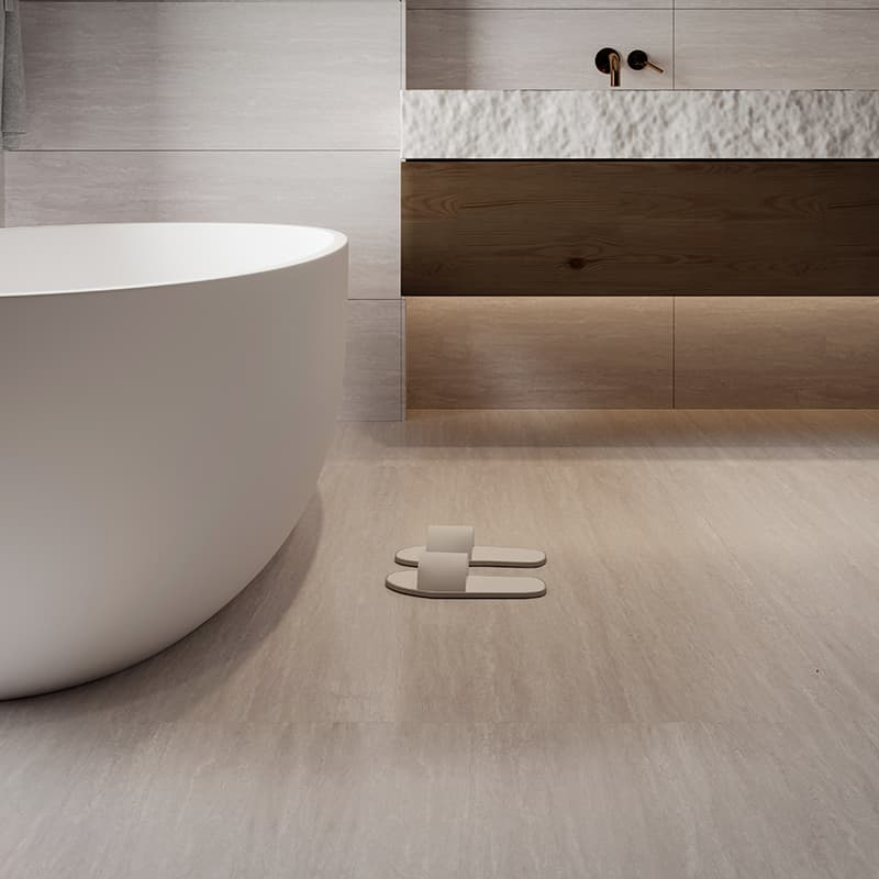 Revêtement mur et sol, 60,6x121,2 cm, Travertin gris mat, B'organic®