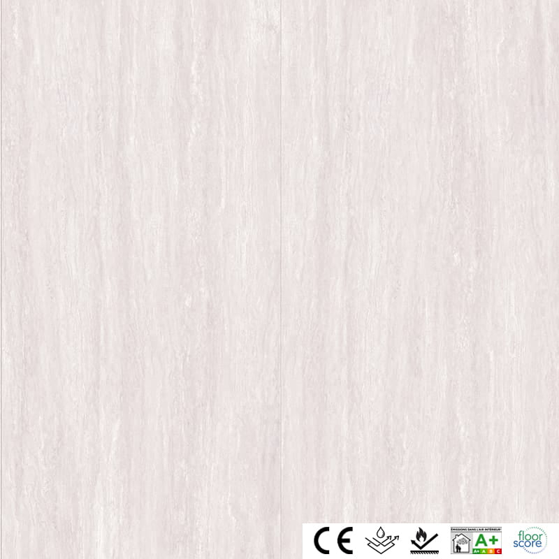 Revêtement mural, 122x244 cm, Travertin gris mat, B'organic®
