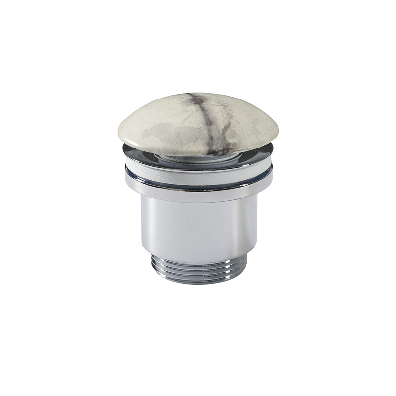 Bonde Clic-Clac, Laiton, Marbre Blanc Mat