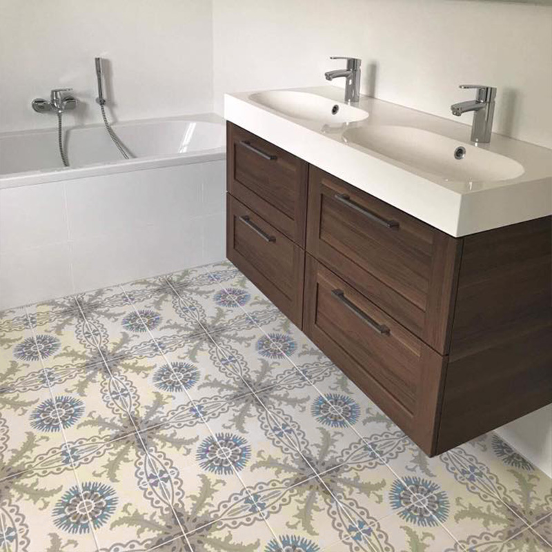 Carrelage mur et sol 20x20 cm imitation carreau de ciment, La Madeleine, Antonet