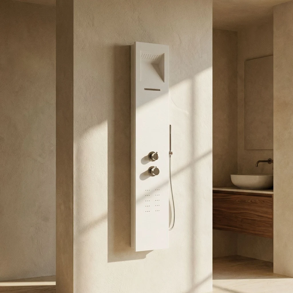 Panneau de douche hydromassant, Solid Surface, 140cm, Plano