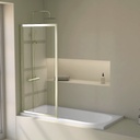 Pare-baignoire fixe 70x140 cm, profilé doré brossé, Indus