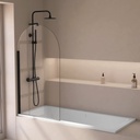 Pare-baignoire arrondi fixe 80x140 cm, profilé noir, Altea Round