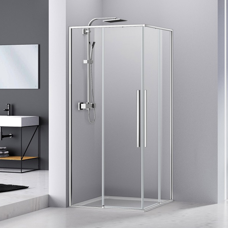 Cabine de douche coulissante 100x100 cm, chromé, Arena