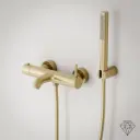 Robinet mitigeur de baignoire mural doré brossé, Châtelet