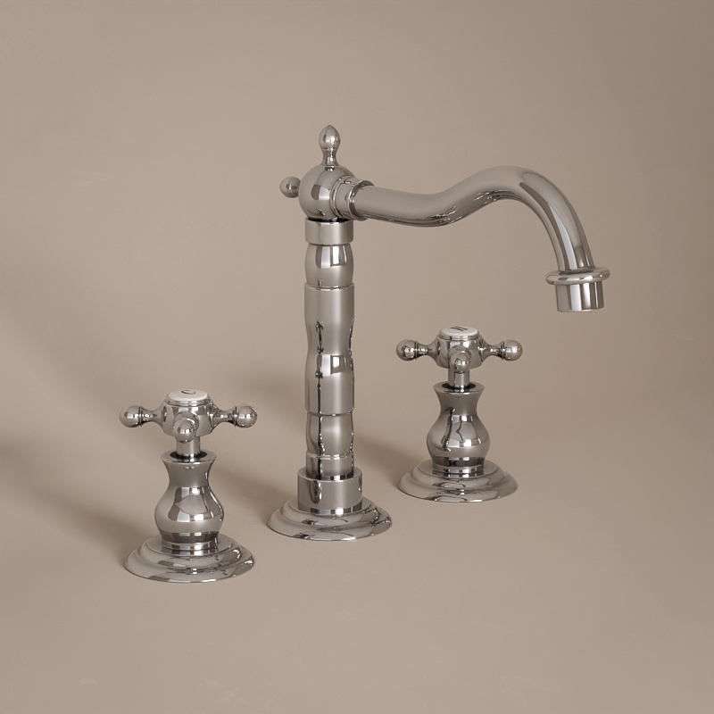 Robinet mélangeur lavabo 3 trous, chromé, Diana 2