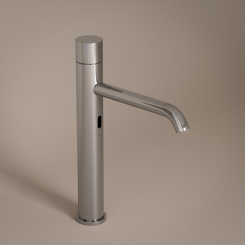 Mitigeur Haut Electronique, Professionnel, Inox Poli