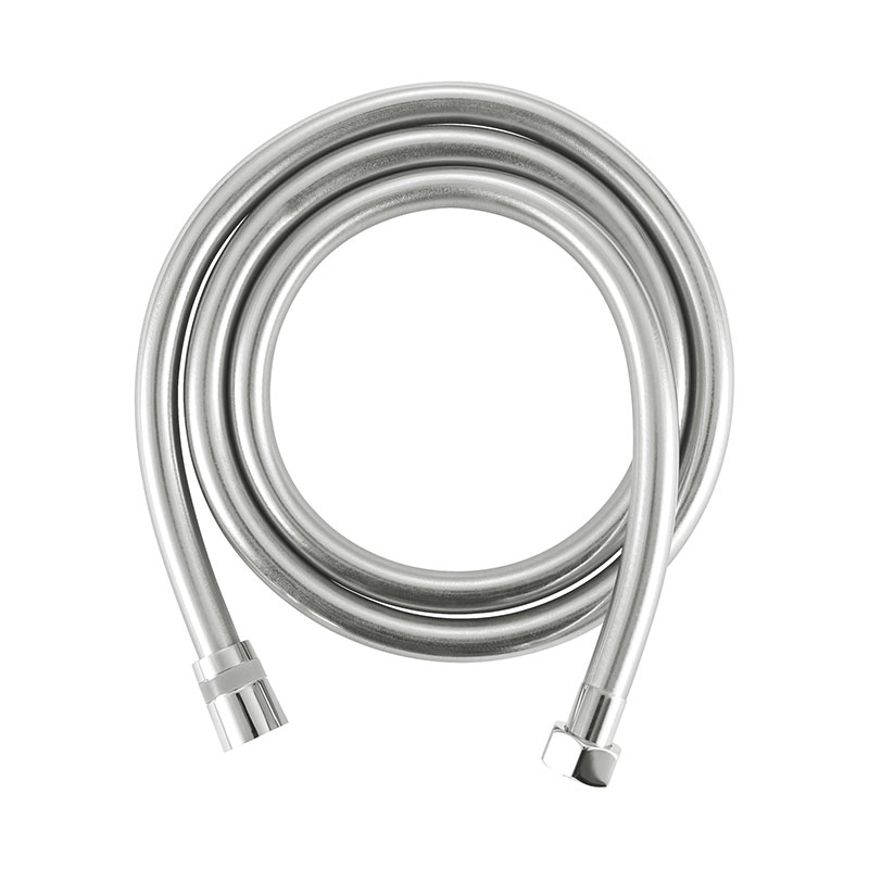 Flexible de douche PVC, finition inox brossé, 150 cm