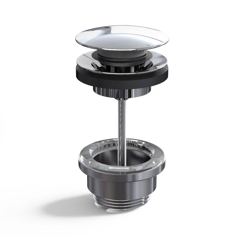 Bonde lavabo clic-clac ou fixe universelle en laiton finition chromé